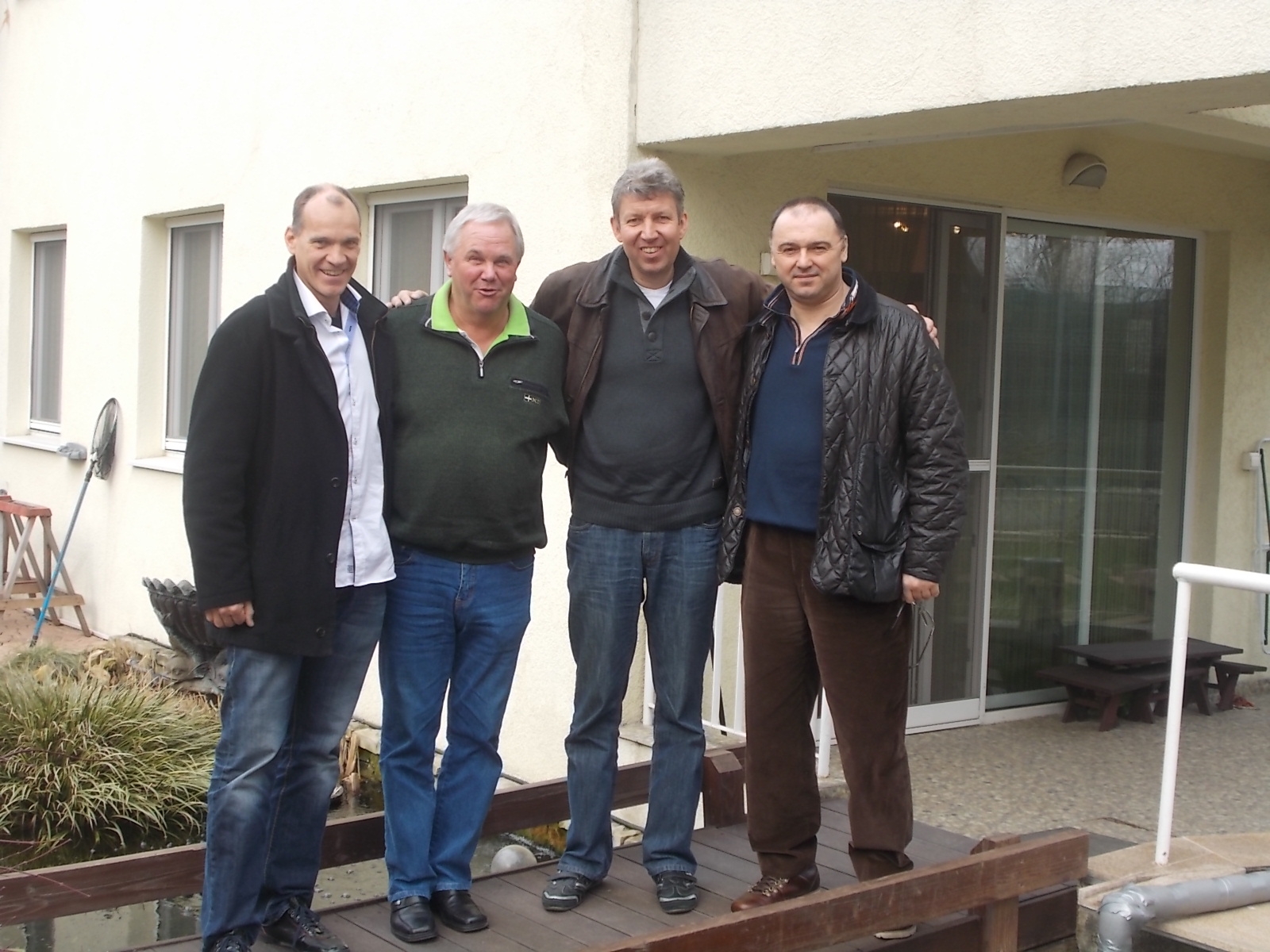 Jan Hooymans, Klaus Stieneker, Vincent van de Kerk and Florea Sorin, in front of Mr. Sorin’s offices
